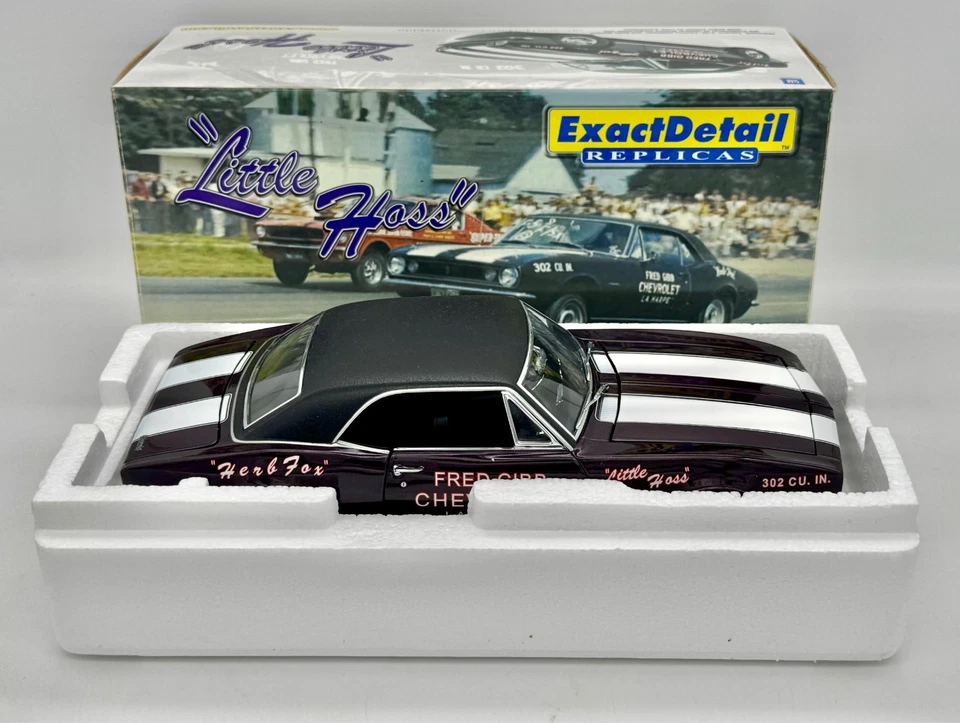 Exact Detail Little Hoss Fred Gibbs 1967 Z/28 Stock Eliminator Camaro 1:18 NOS - Image 4 of 4