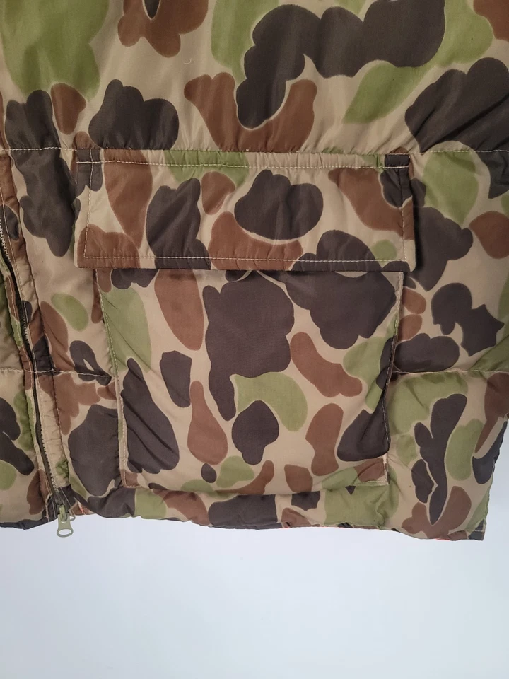 VTG Cabelas Hunting Coat Mens XL T Camouflage Blaze Orange Reversible Down Parka - Image 4 of 4