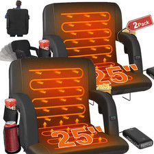 25 In. Heated Stadium Seat Portable Dual-Side Heated Bleacher Seats 6-Reclining