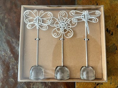 Pier 1 Imports Photo Recipe Holders New Open Box Butterfly Dragonfly Flower