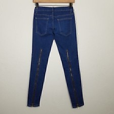 Carmar Zip Up Leg Skinny Stretch Jeans Size 24