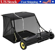 Tow-Behind Lawn Sweeper 50 inch Leaf Yard Collector 26 Cu.ft. Hopper ,Adjustable