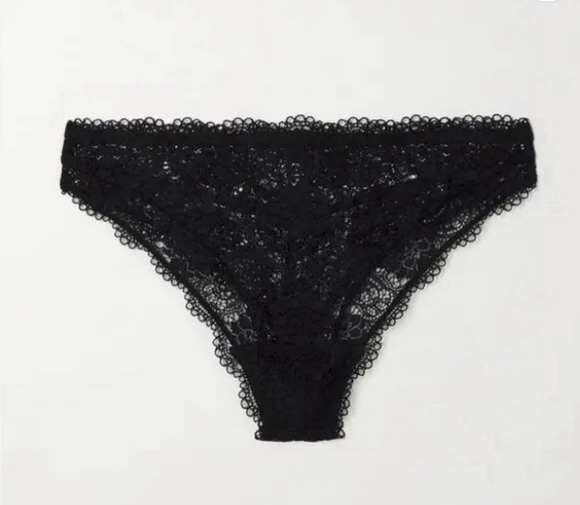 ELSE Lingerie Peony  Lace Thong Black Size Medium New With Tags