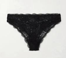 ELSE Lingerie Peony  Lace Thong Black Size Medium New With Tags
