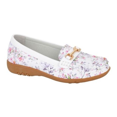 Boulevard Lorna Damen Mode Designer Leder Freizeit Chic Halbschuhe Weiß