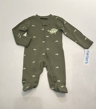 Carters Newborn Baby Boy Footed Pajamas Zip Sleep N Play Cute Turtle Pjs New