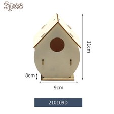 Mini-Vogelhäuser Holz Bastelset 5 Stück unv...