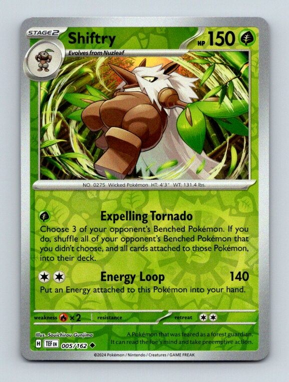 Shiftry - 005/162 005/162 Uncommon SV05: Temporal Forces Pokemon Near Mint