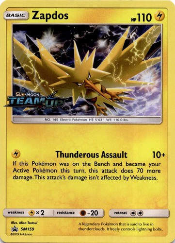 Zapdos (Prerelease) Holo Promo SM Promos SM159 NM