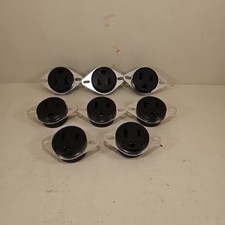 Lot Of 8 NOS Vtg Amphenol Female AC Grounded Power Chassis Panel Outlet Socket