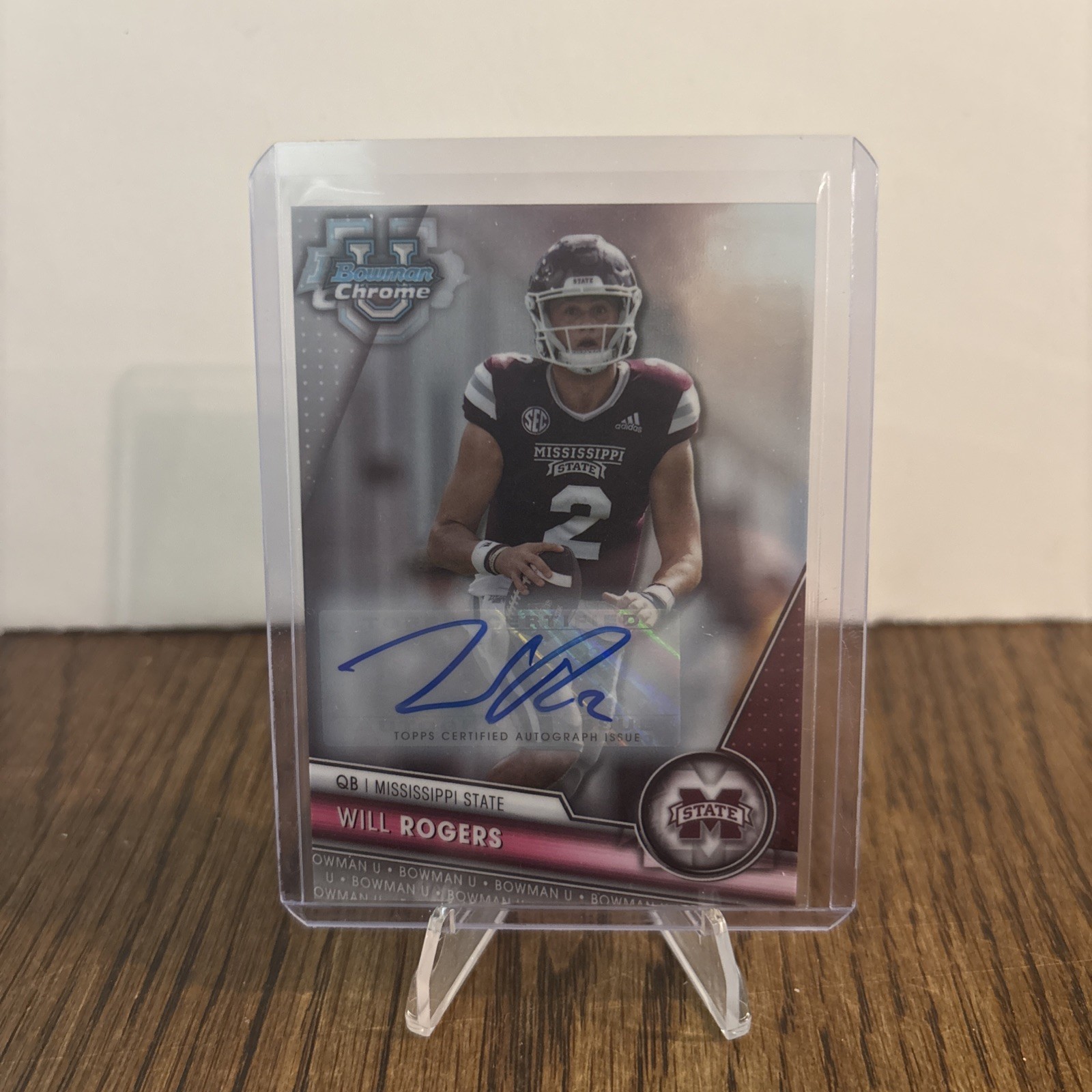 2023 Bowman Chrome University Will Rogers Auto Mississippi State  #179