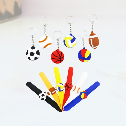 12 PCS Bracelets for Boys Sports Party Keychain Child Silicone Wrist Band