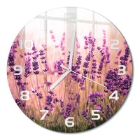 Runde Design-Glas-Wanduhr Aus GehäRtetem Glas Lavendel WeißE Zeiger Fi30 Cm