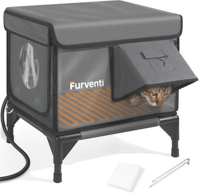 Heated Cat House for Outside,Dual Camera Mounts,100% Weatherproof & Extremely In
