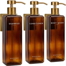 Luxury Shampoo and Conditioner Dispenser Set by Brighter Barns - 16oz Refillable