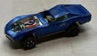 Hot Wheels Redline Custom Corvette 1967 Blue White Interior Hong Kong *Read*