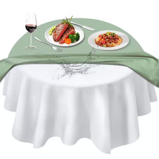 52 In. round Table Protector Pad, Heavy-Duty Vinyl Table Cover with Flannel Back