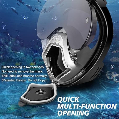 Full Face Snorkel Mask for Adults – 180° Panoramic View & Anti-Fog (M) - Picture 5 of 6