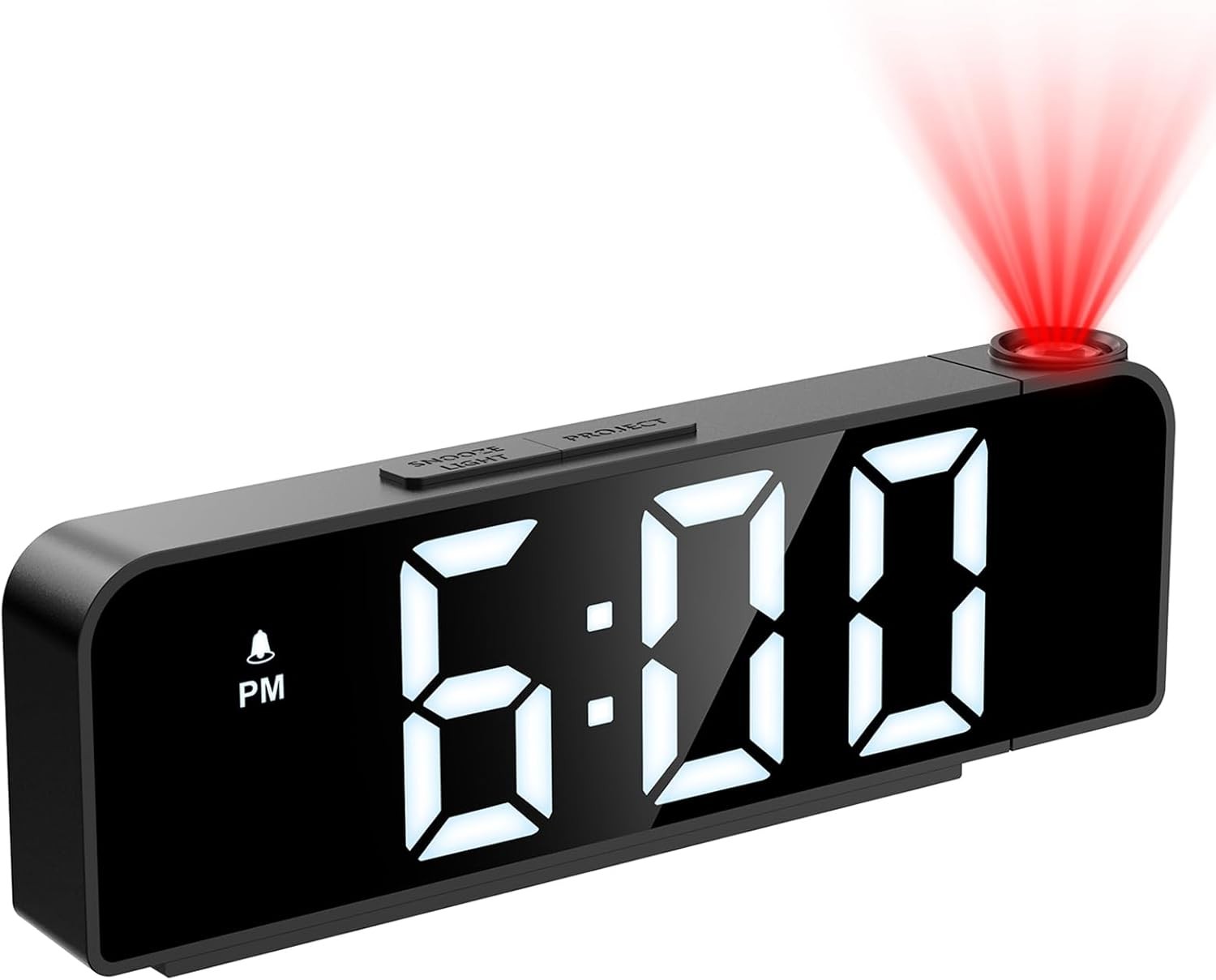 Projection Alarm Clock,with Projection on Ceiling with 7.9" 
