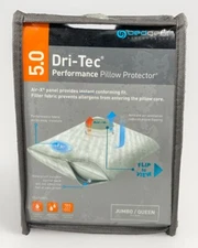 Bedgear 5.0 Dri-Tec Performance Pillow Protector Jumbo/Queen Waterproof Wicking