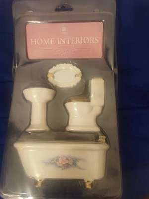 SELTEN 1990er Home Interiors zeremonielles Badezimmer 4er-Set Spielzeug - neu in versiegelter Packung