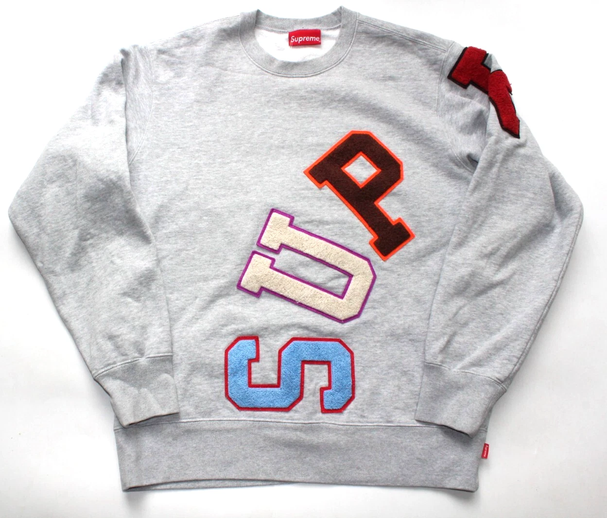 Sweat col rond homme Supreme Big Arc moyen gris clair coton JUMA240