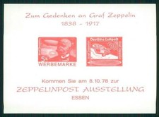 BRD GEDENK-BLOCK 1978 ZEPPELIN-AUSSTELLUNG ESSEN 3. REICH 539 + 670 /m3549