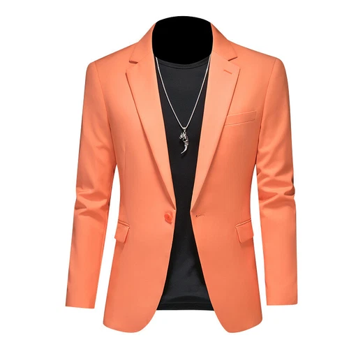 Herren Freizeit Business Slim Fit Formell Elegant Ein Knopf Blazer Jacke Anzug Mantel - Bild 25 von 38