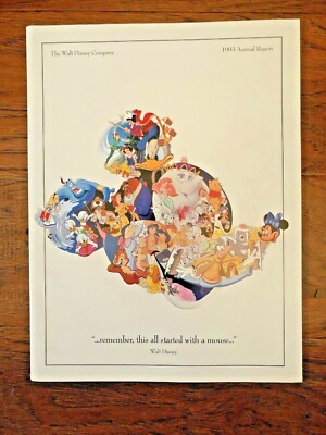 The Walt Disney Company 1993 Annual Report Paul Wenzel Collectible Mouse Cover 