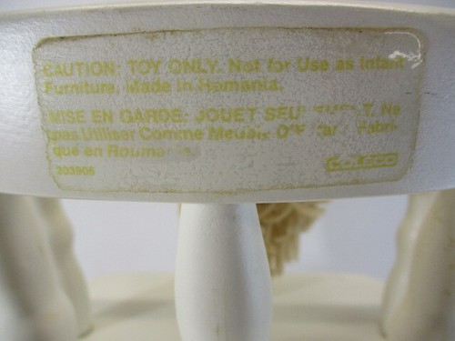 1986 Vintage Cabbage Patch Kids Rocking Horse/Chair White Brown Mane - Picture 8 of 19
