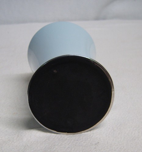 Comtemporary Pale Blue Ceramic & Chrome Soap Lotion Dispenser 7.5"Tx 3" Dia - Picture 6 of 8