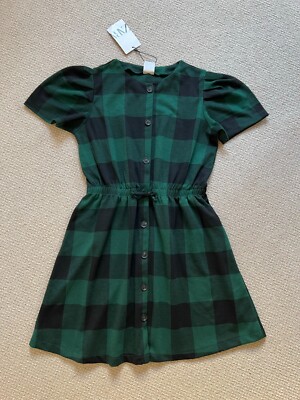 ZARA Kinder Kleid Grün Kariert Gr. 164 NEU !!