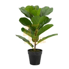 Faux Potted Fiddle Leaf Fig Tree Green Black Artifical Garden Indoor Outdoor