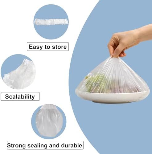 Premium:200Pcs Thicker Fresh Keeping Bags,Reusable Elastic Food Storage Covers, - Picture 2 of 7