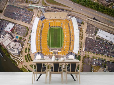 3D Stadium Rugby Field Self-adhesive Removeable Wallpaper Wall Mural