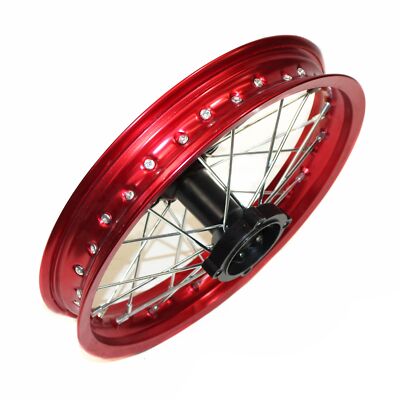 RED 90/100 - 14 14" Inch Alloy Rear Back Wheel Rim PIT Trail Bigfoot Dirt Bike E - Foto 5
