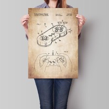 Poster controller gioco blueprint brevetto retro stampa artistica vintage A2 A3