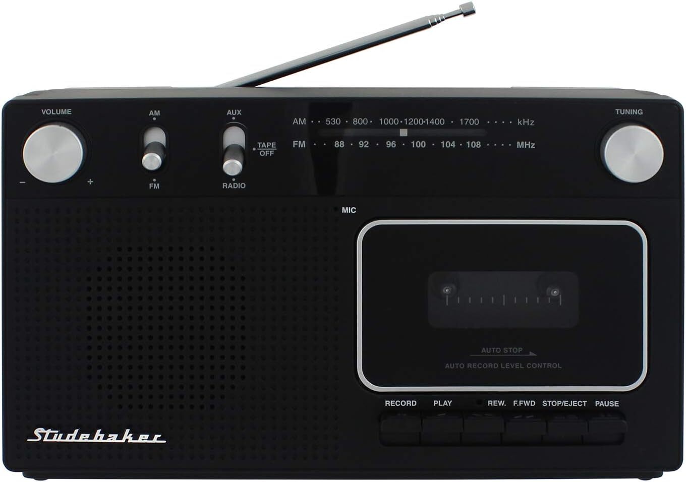 STUDEBAKER SB2129 Portable Cassette Player/Recorder with AM/FM Radio