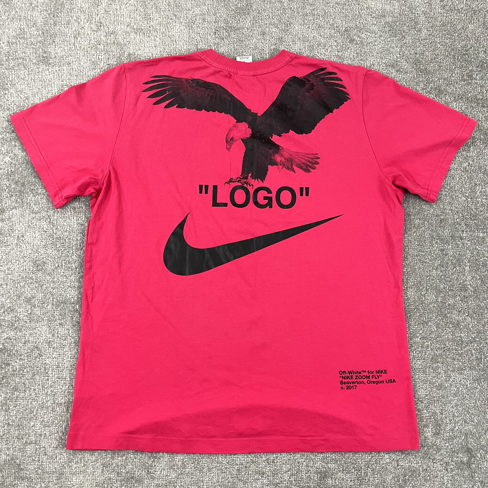 OFF WHITE X NIKE NIKE x OFF WHITE camicia uomo extra large rosa NRG A6 grafica maglietta streetwear crew