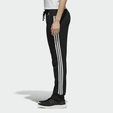  S97113 Womens Adidas Essential 3-Stripes Closed Hem Slim Pants - Black