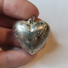 Silver Tone 3D Heart Pendant For Necklace