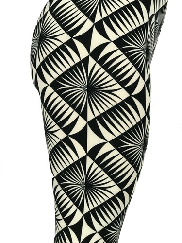 Black & White One Size Diamond Bursts! OS Leggings Pants Buttery Soft Very Cute - Picture 3 of 3