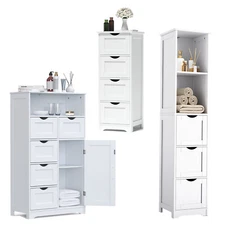 Bathroom Floor Cabinet Free-Standing Storage Cabinet For Bathroom Bedroom J8O5