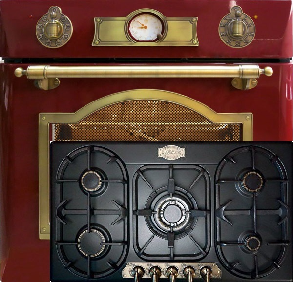 Herd Set Kaiser Empire Elektro Backofen Eh6355 RotEm Gas Kochfeld 90cm 3,8kw WOK