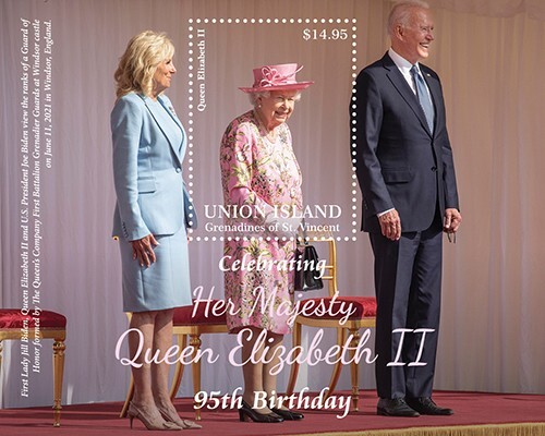 Union Island 2021 - Queen Elizabeth II, 95th Birthday, Biden - S/S - MNH - Picture 1 of 1