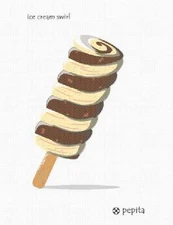 Ice Cream Swirl Needlepoint Kit or Canvas