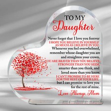 Acrylic Heart Plaque Mom's Ideal Gift for Her Daughter Tree of Love Design