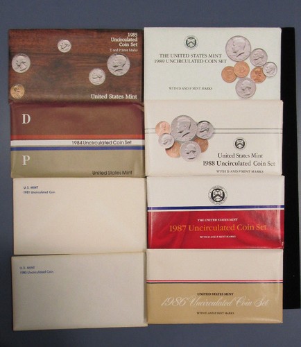 Mint set lot 1980, 1981, 1984, 1985, 1986, 1987, 1988 ,1989 all 8 sets - Picture 2 of 2