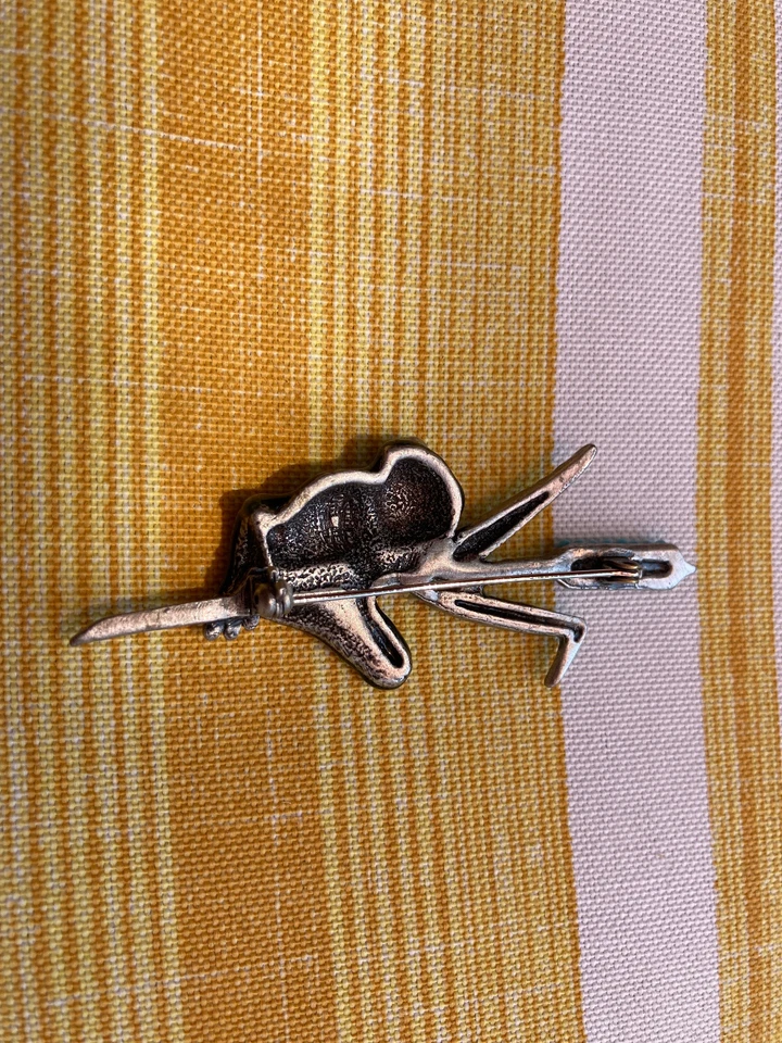 Broche/broche de lapela verde esmalte sapo strass e turquesa  - Imagem 2 de 4