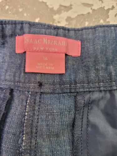 2576 Isaac Mizrahi New York Damen blau Denim maßgeschneiderte Shorts, Größe 16. - Bild 6 von 7